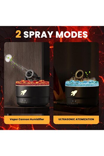 Generic Humidifier, 7-Color LED Mini Cannon Diffuser - 2-Mode Cool Mist Aromatherapy
