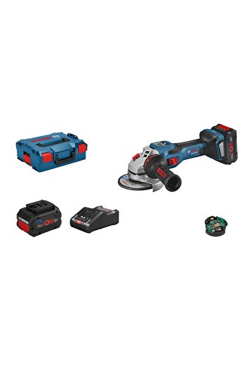 Bosch Angle grinder with brushless Biturbo regulator GWS 18V-15 SC, with 2 ProCore batteries