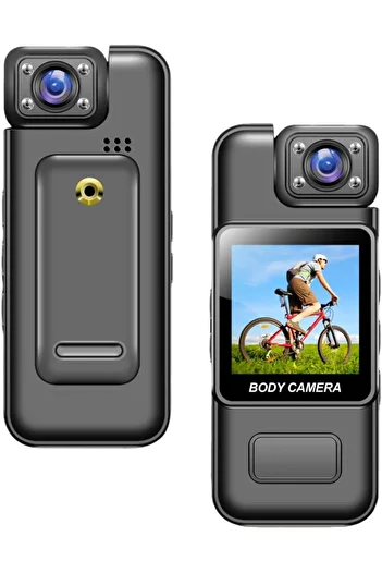 SUKILO HD 4K Body Cam with 180° Rotating Lens, Smart Motion Detection, IR Cut Auto Night Vision, Cy