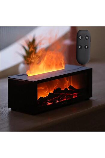 SUKILO Mini Fireplace Diffuser for Essential Oils with 7 Color Flame Light, Ultrasonic Aromatherapy