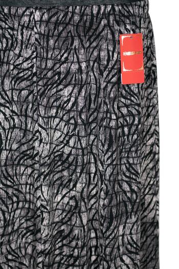 HESNA Women's Ecem Battal Size 8 Piece Elastic Gray Skirt D46