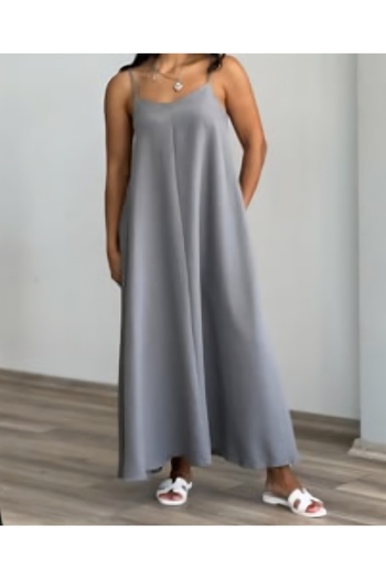 Şamdan Long basic dress with straps