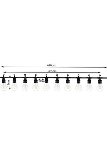 JollyMag Ghirlanda tip sirag de becuri, LED, 220-240 V, IP 44, 6 cm, 4.65 m