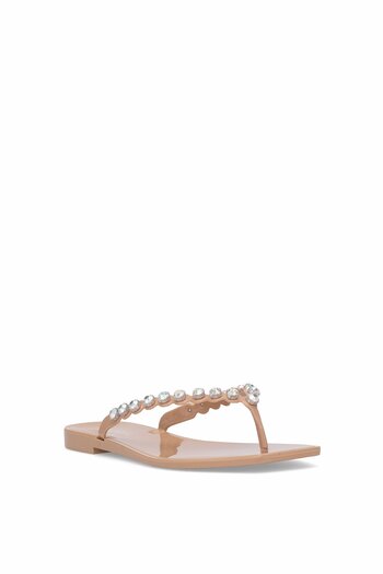 Ayakkabı Fuarı Elite Kdrj002-1 Women's Flip Flops Tan