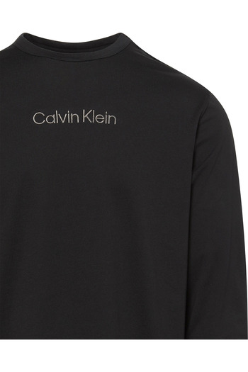 Calvin Klein Pánské tričko Regular Fit Bavlna s dlouhým rukávem Černé tričko 000NM2771E-UB1