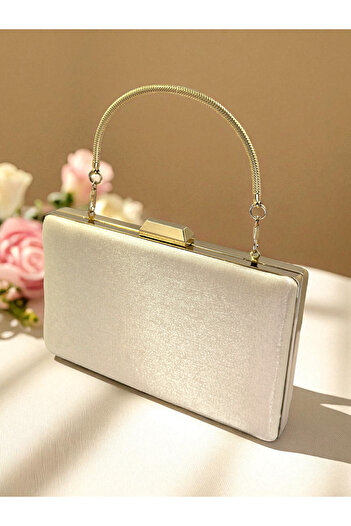 Wedding Fashion Skin Nude Color Glitter Satin Women's Evening Dress Bag Wedding Engagement Graduation