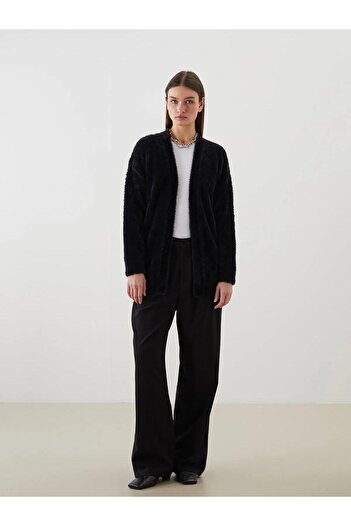 LC Waikiki Lcw Modest Shawl Collar Women's Plush Knitwear Cardigan (W5)