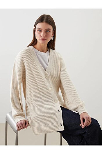 LC Waikiki Lcw Modest V-Neck Women's Knitwear Cardigan (W5)