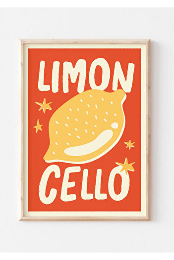 NT Handmade Natural Wood Framed Uv Printing Lemon Cello Wall Decor Modern Stylish Cocktail Coffee Corner Kitchen Tabletop