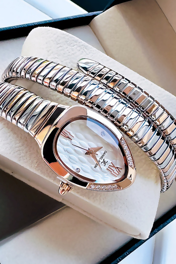 Daniel Klein Snake Watch Model - Women's Wrist Watch, Waterproof Rose Silver Steel Band - Bracelet Gift Gdkb2012C6
