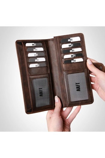 SANATE COLLECTION Hakiki Deri Unisex Cüzdan – Telefon Bölmeli, Kartlıklı Kişiye Özel İsim Yazılır