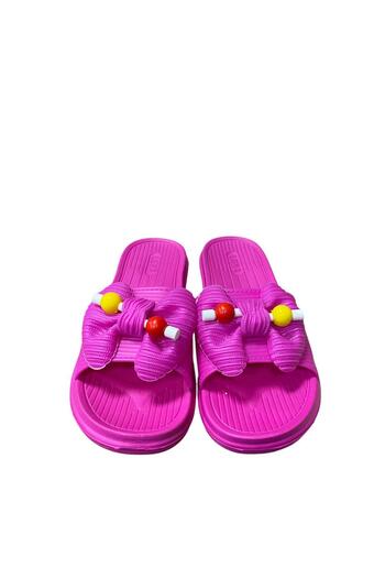 ALAABO Women's Flat Sole Bow Beaded Eva Slippers