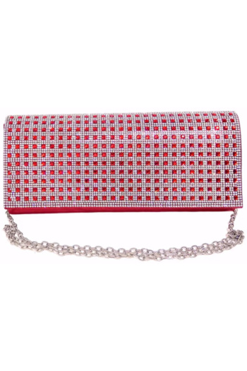 Magrot Evening Party Clutch Bag Red Relief Pattern 24 x 10 cm