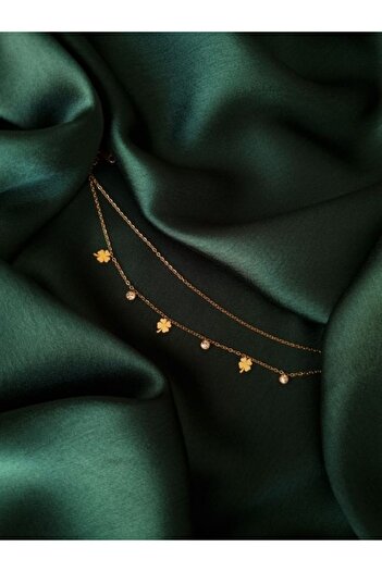 Mercury Jewels Yonca Model Gold Renk Paslanmaz Çelik Halhal