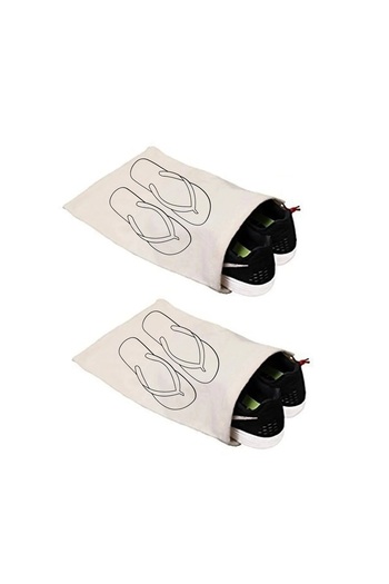 stonehill , Shoe Slipper Bag 2 Pieces 30X40 Raw Natural Cloth Fabric