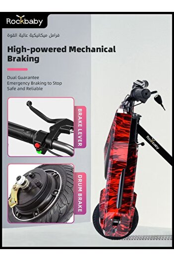 rexa 36V High-Power 360° Electric Drifting Scooter – Adjustable with Bluetooth & Gear, Red
