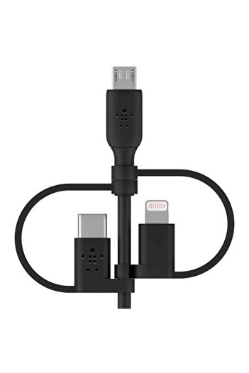Belkin MFi Certified Universal 3-in-1 Charging Cable – USB-C, Lightning & MicroUSB