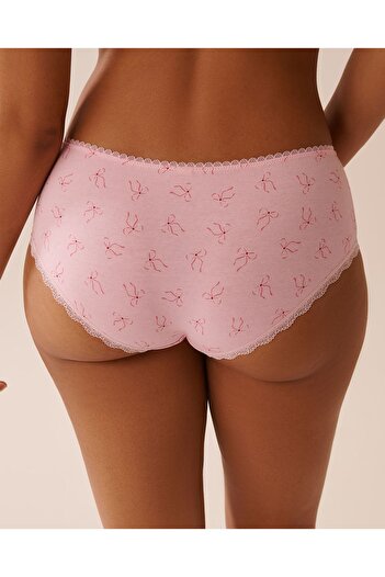 La Vie en Rose Cotton and Lace Detail Hiphugger Panty