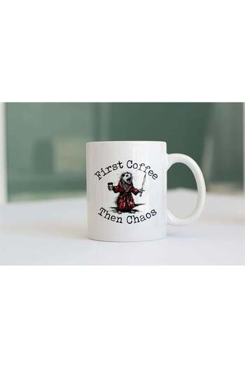 craftbaskitasarim Cbt First Coffee Then Chaos Printed Mug