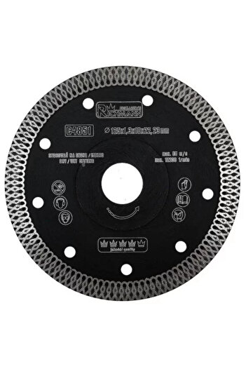 richmann exclusive Turbo Thin Diamond Disc, Ceramic, Wet and Dry Cutting, 125 mm/22.23 mm, Richmann Exclusive