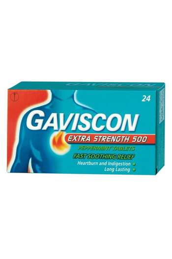 Gaviscon Extra Strength Peppermint Tablets, 500 Mg, 24S
