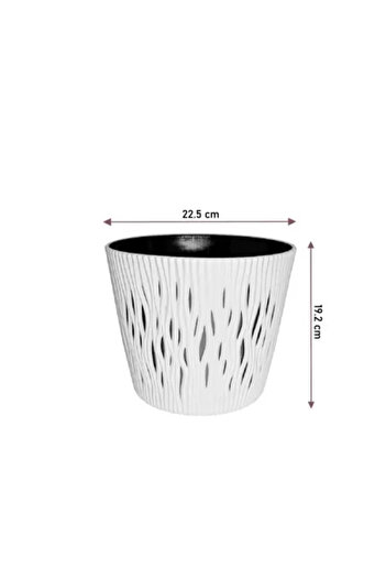 Prosperplast Decorative Flower Pot, Round, Cream, 22.5 x 19.2 cm, Sandy Round