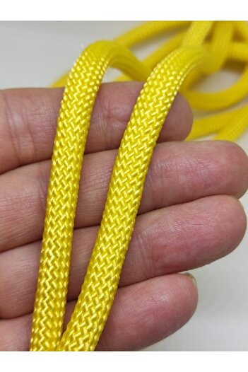 moonparacord Dog Walking Rope 8 mm Yellow Flat with Carabiner