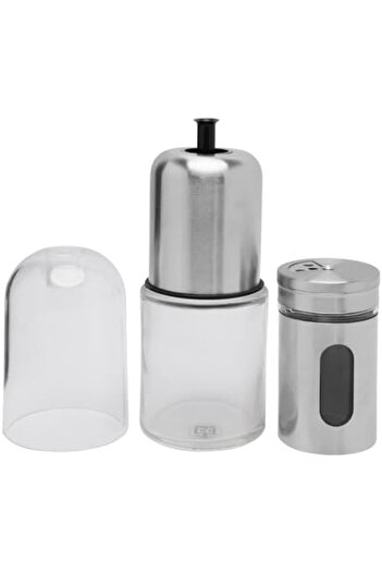 cc bin shihon 230ml Olive Oil Bottle with 100ml Salt and Pepper Shakers Set Stainless Steel Body for Kitchen Use