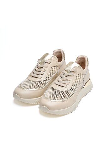 derinet Comfort Taban Fileli Hakiki Deri Kadın Sneaker