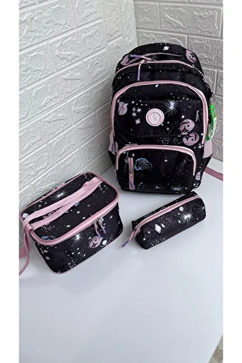 RKY SERENITY New Season Thermal Lunchbox and Pen Holder Waterproof Fabric Multi-Compartment 3-Piece School Set