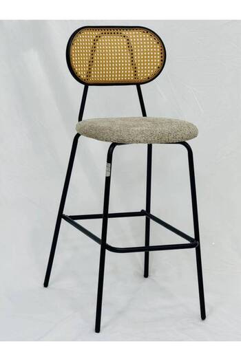 Al Saada Home Limited Quantity Velvet Bar Chair - Beige - 48 x 45 x 93 cm
