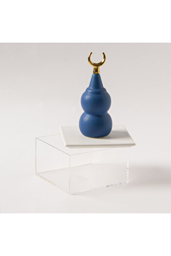 homez La Mesa acrylic dark blue decorative box 12*12*22.3 Cm