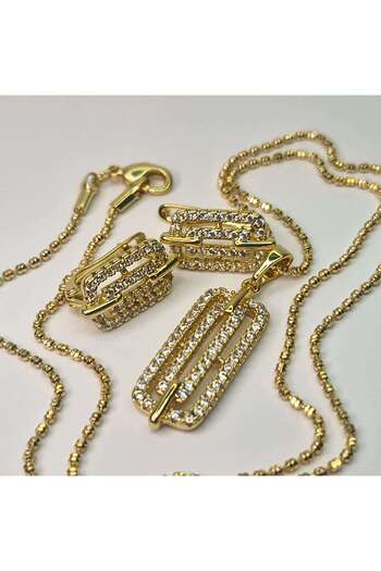 My Bijoux Set earrings and necklace Ioana plated with 18k gold