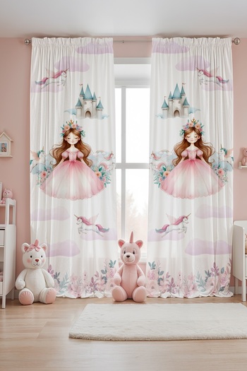 EVPANYA Rose Crown Princess Patterned Children's Baby Room Background Curtain (Single Wing Pricing)