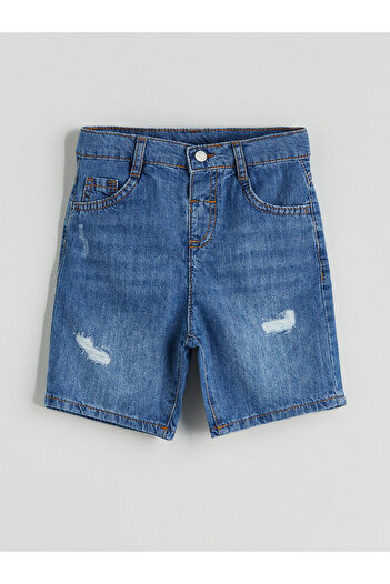 LC Waikiki Basic Boys' Jeans Shorts with Elastic Waist