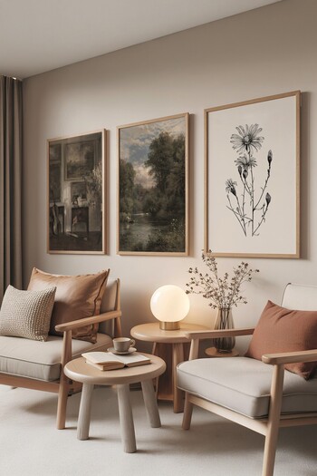Postifull Wooden Painting Set, 3 Pieces Wooden Framed Poster Landscape Model No:300870, Wall Decor