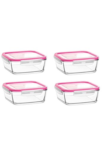 LAV Storage Container 4 Pieces Glass Locking Storage Container 1150cc Frs249