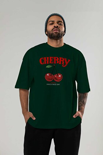 Ankhises Cherry Cherries 5 Pre-printed Oversize T-shirt Ανδρικό Γυναικείο Βαμβακερό μπλουζάκι με λαιμόκοψη