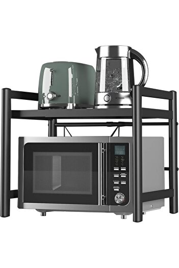 NEXIFY Microwave Oven Rack, Expandable Horizontal Extension Microwave Shelf Toaster Oven Stand Rice