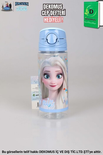 DEKOMUS "Dekomus Pocket Notebook with Gift" New Season Licensed Frozen Elsa 500 ml Tritan Bottle