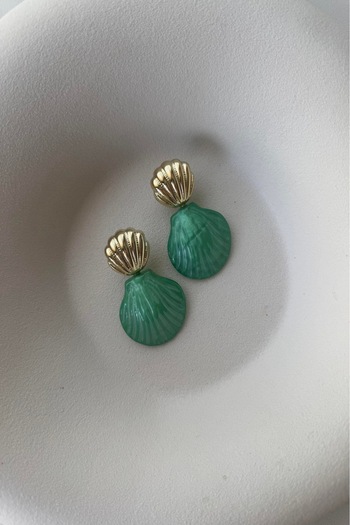 Orvix Accessories Steel Anti-Tarnishing Green Women's Mussels Earrings Abis Earrings Summer Earrings Vintage Earrings