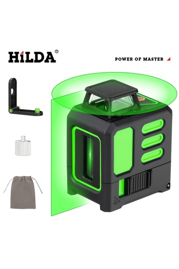 Choice1 AB114 HILDA Laser Level 2 lines/5 Lines 360 Automatic Leveling Level Construction Tool Equipment Gre