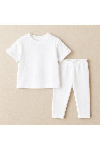 buğlem collection Girls' Combed Cotton T-Shirt Leggings Set Bottom Top Set