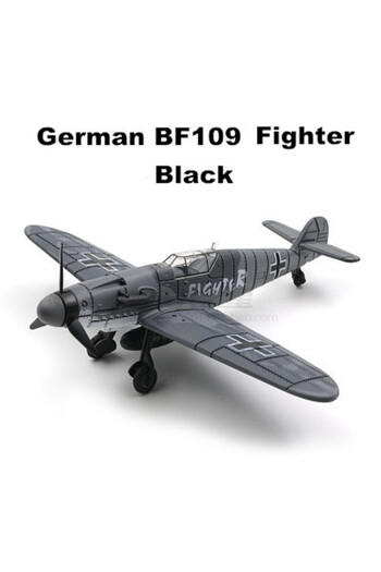 Choice3 BF109 Black 22cm 4D Diy Toys Fighter Assemble Blocks Building Model Airplane Military Model Arms WW2