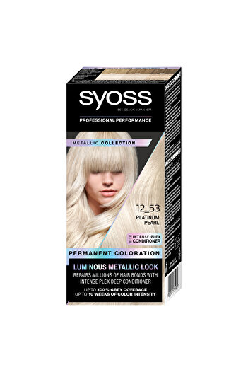 Syoss Baseline Metallic Collection Permanent Hair Dye, 12-53 Platinum Pearl, 115 ml