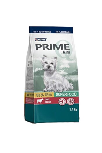 Prime Hrana uscata pentru caine mini adult, cu Vita si Ficat, 1.4kg