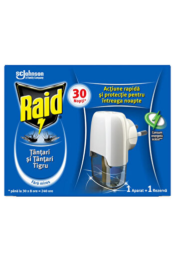 Raid Aparat electric lichid cu fitil anti-tantari 21ml