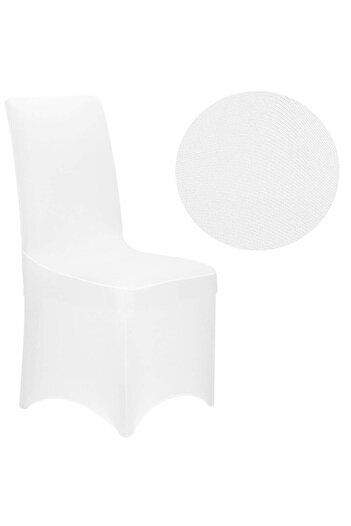 SERSIMO Husa pentru scaune de evenimente, marime universala, poliester si spandex, alb