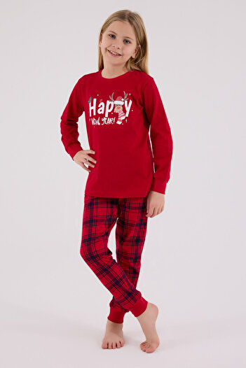 Rolypoly Kız Çocuk Kırmızı Pijama Takımı