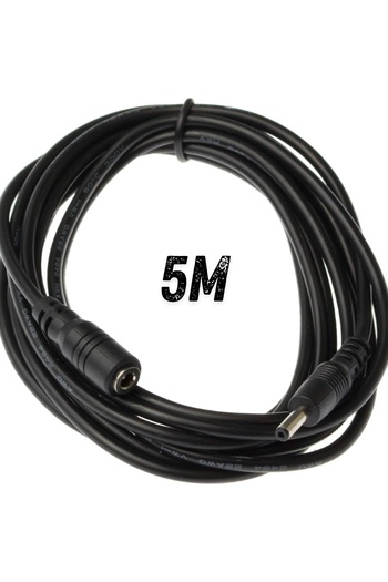 MNS Cablu de alimentare pentru camere de supraveghere wireless, lungime 5 metri, tensiune 12V, design fl